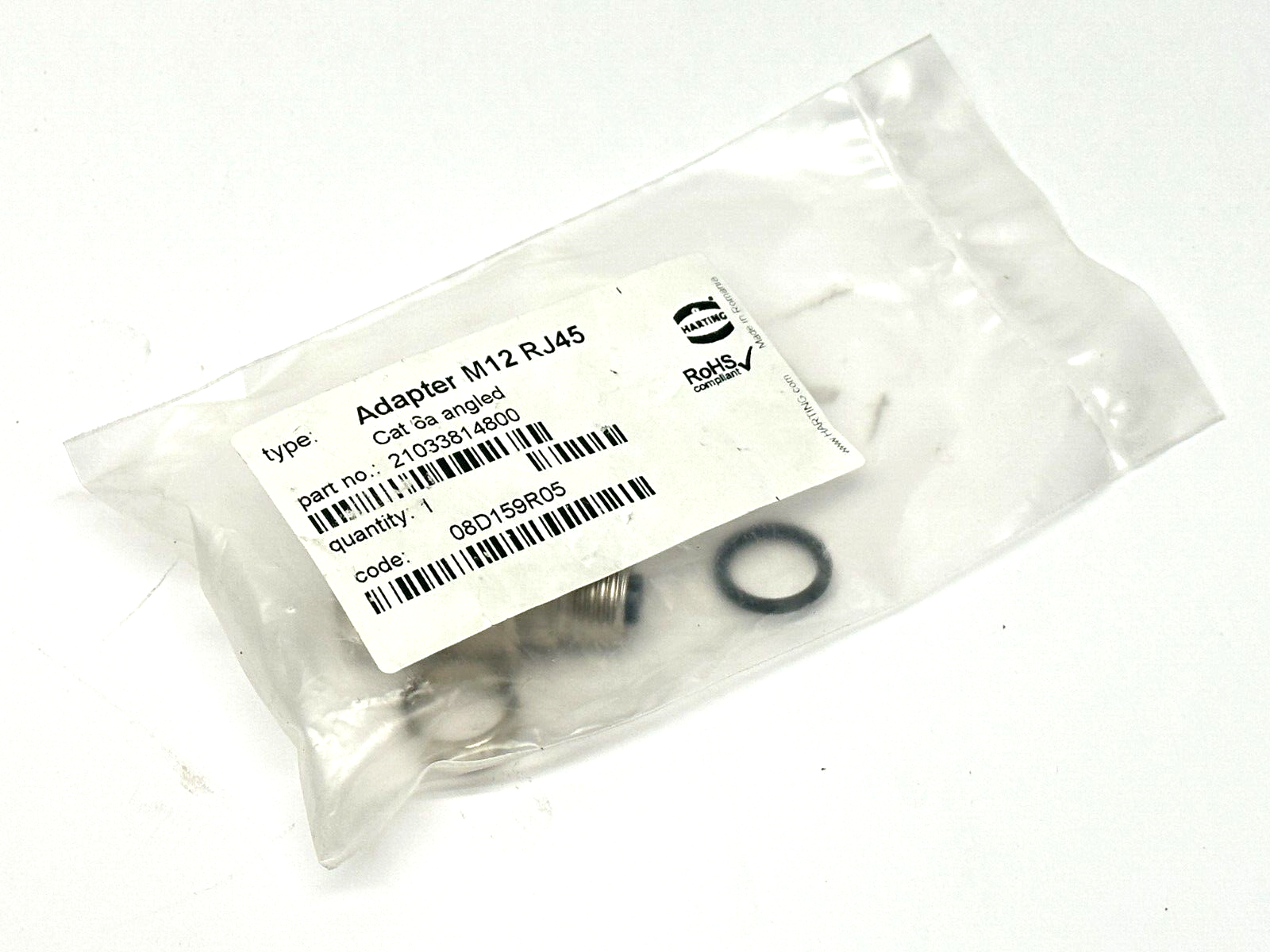 Harting 21 03 381 4800 Adapter M12 RJ45 Cat 6a Angled - Maverick Industrial Sales