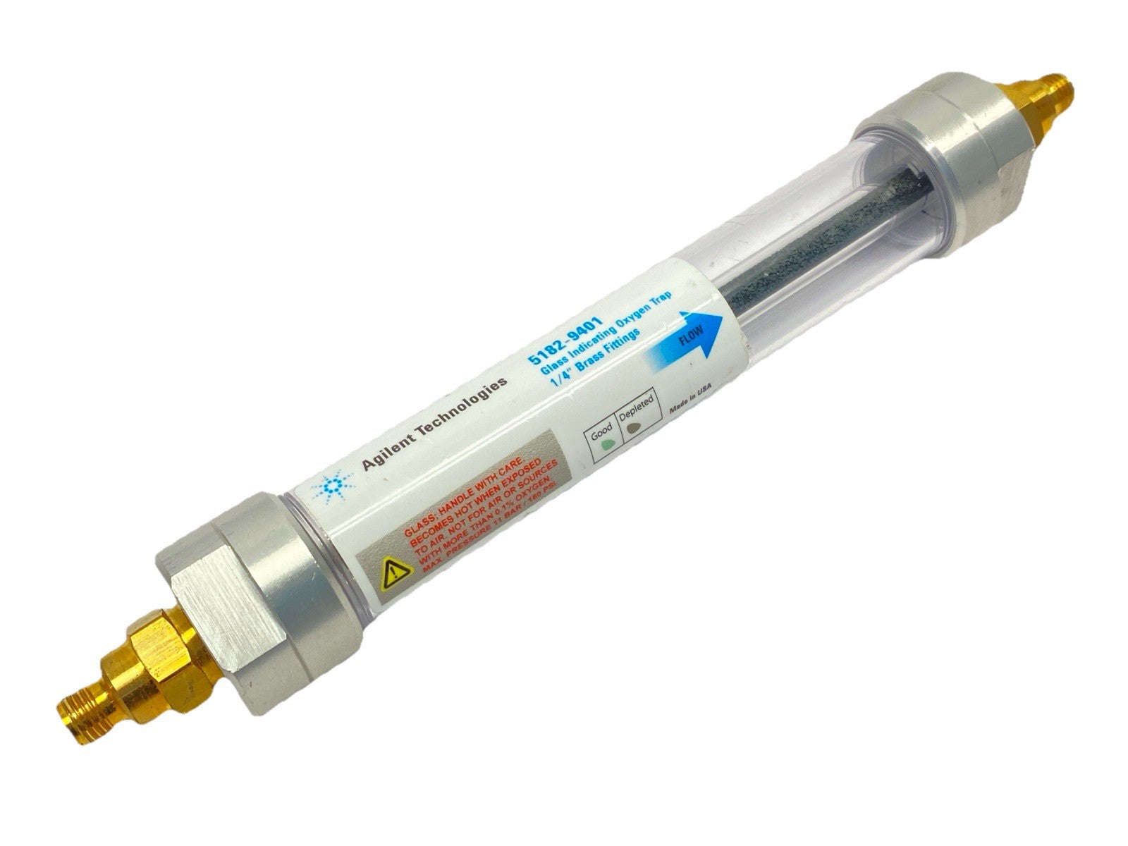 Agilent 5182-9401 Glass Indicating Oxygen Trap 1/4" 100 PSI - Maverick Industrial Sales