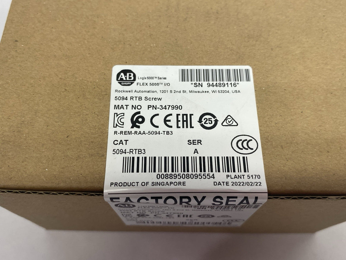 5094-RTB3 | Allen Bradley Ser. A FLEX 5000 I/O RTB Screw Terminal Module - New - Maverick Industrial Sales