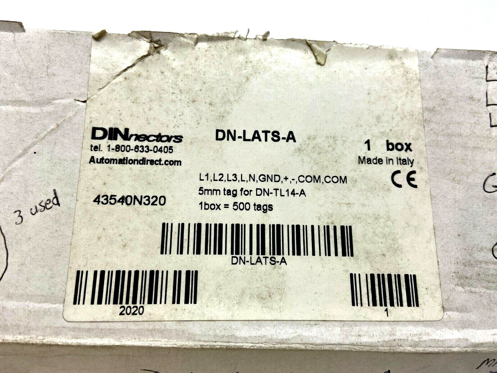 Automation Direct DN-LATS-A Marked Tags for DN-TL14-A LOT OF 497 - Maverick Industrial Sales