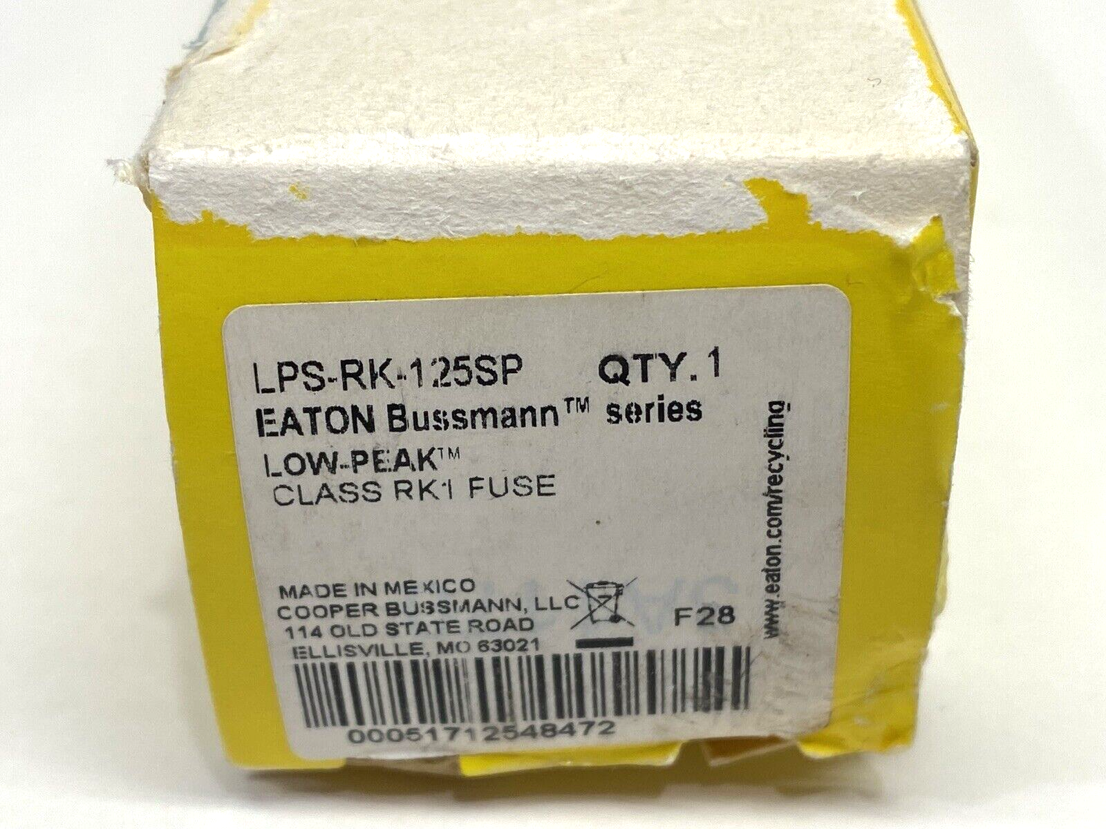 LPS-RK-125SP | Cooper Bussmann Time Delay Dual Element Class RK 1 Fuse - New - Maverick Industrial Sales