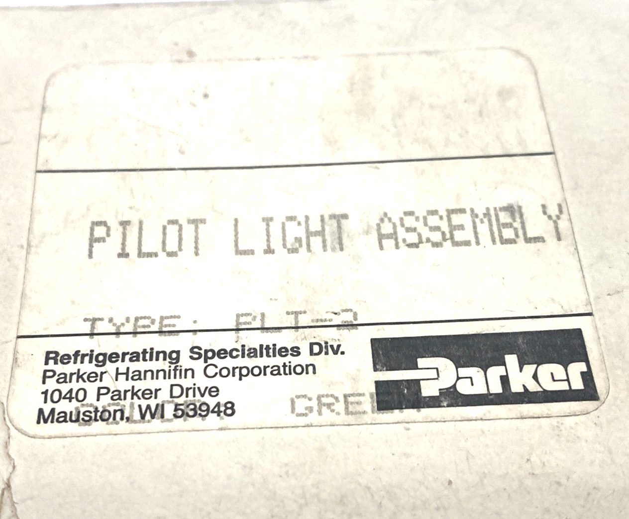 Parker PLT-2 Pilot Light Assembly, Green - New – Open box - Maverick Industrial Sales