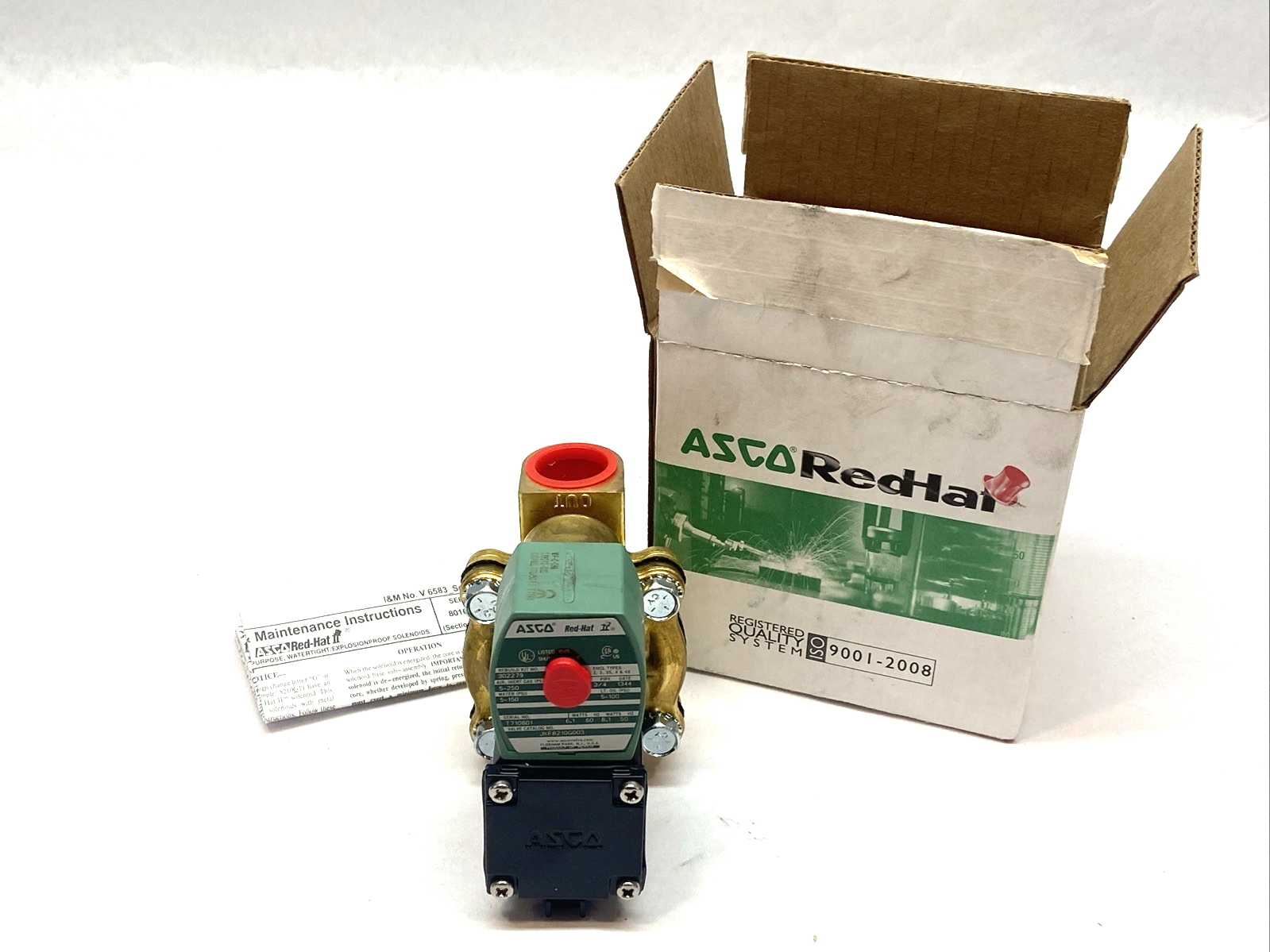 ASCO JFK8210G003 RedHat Valve 3/4" NPT NC Brass 120/60 110/50 - Maverick Industrial Sales