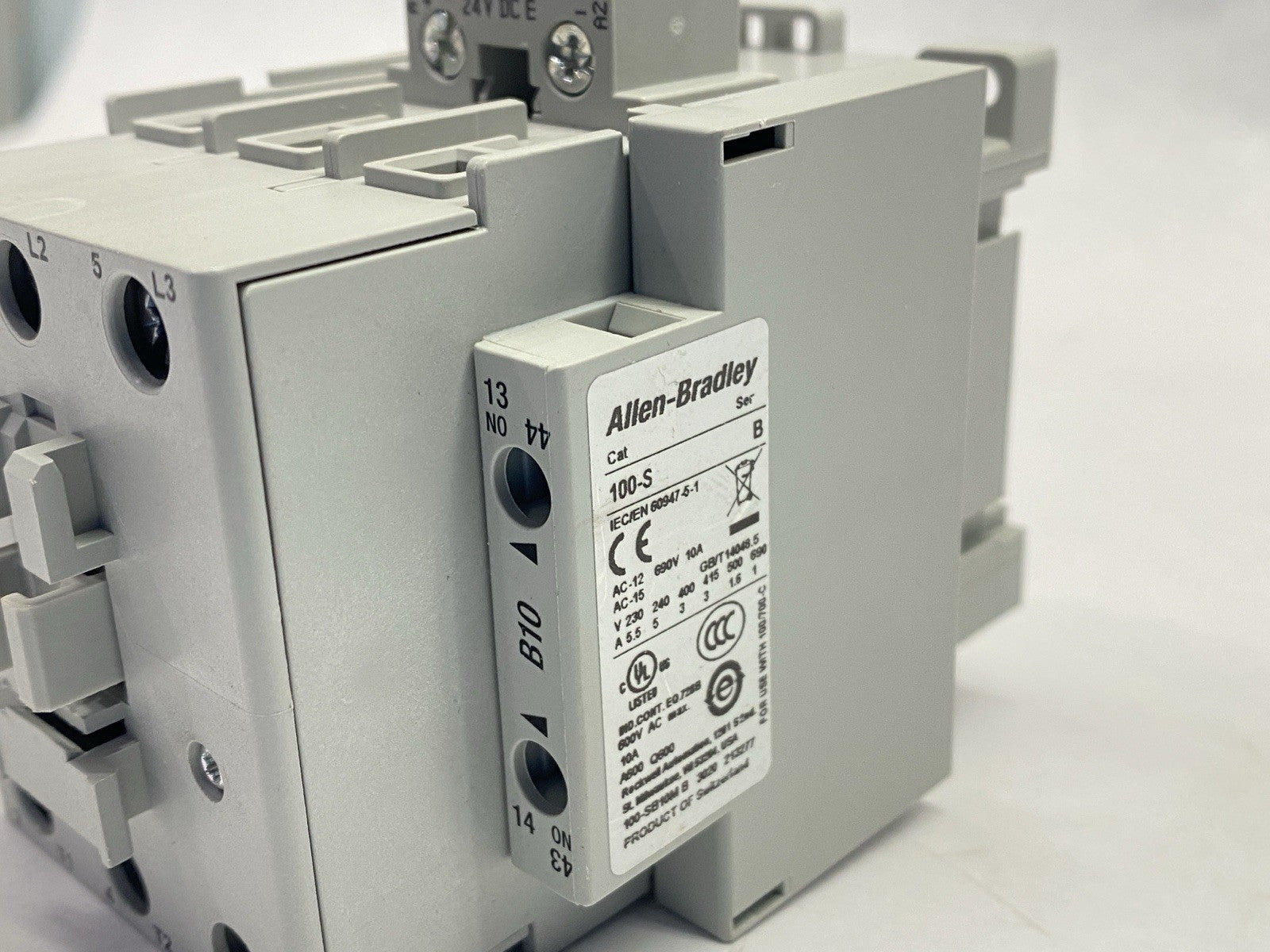 100-C43EJ10 | Allen Bradley Ser B Contactor 75A 600VAC 24VDC Coil - New – Open Box - Maverick Industrial Sales