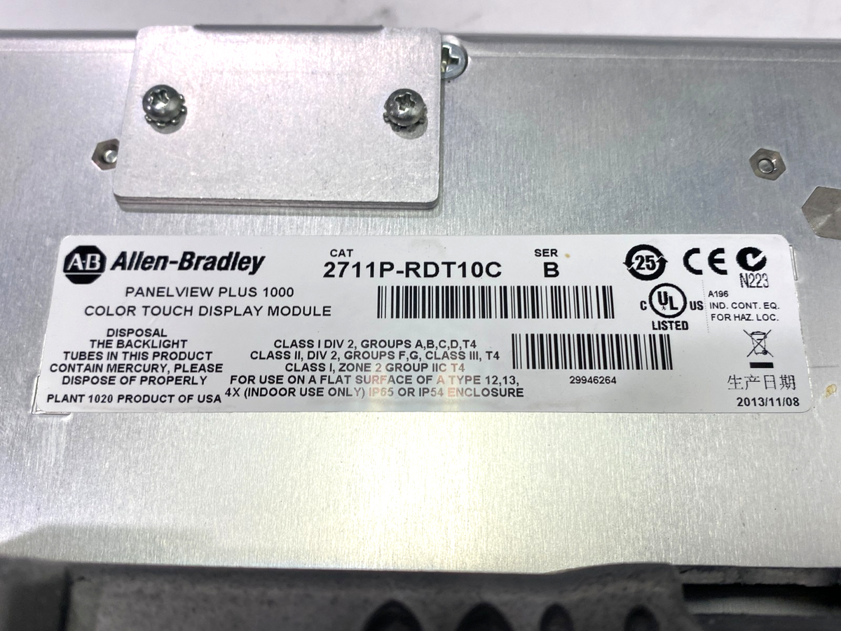 Allen Bradley 2711P-T10C4A9 Ser. A PanelView Plus 1000 HMI Control Terminal - Maverick Industrial Sales