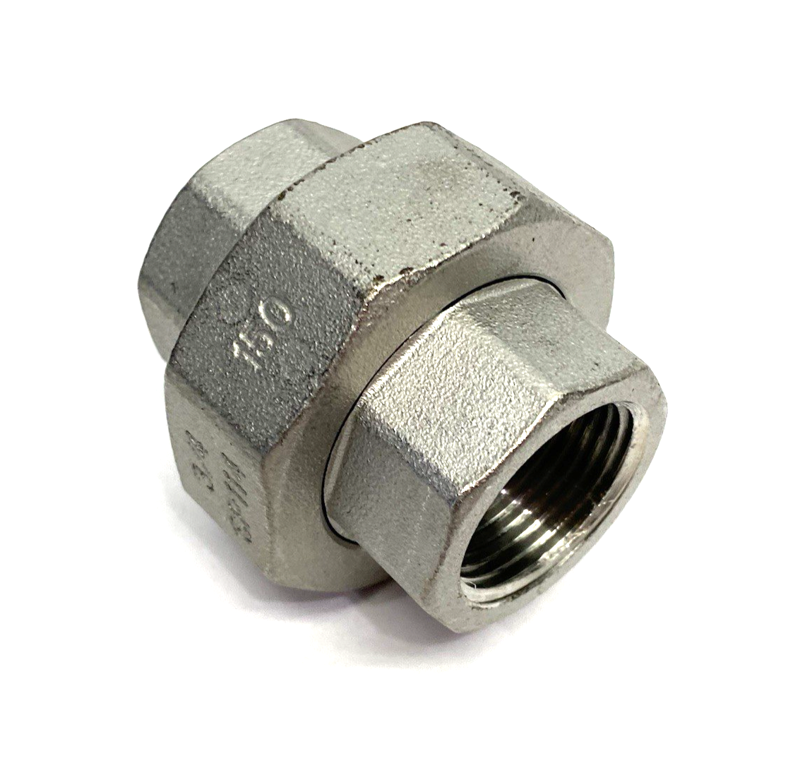 None | 3/4" NPT Female 304 Stainless Steel Union Pipe Fitting, Class 150 SP114 - New – Open box - Maverick Industrial Sales