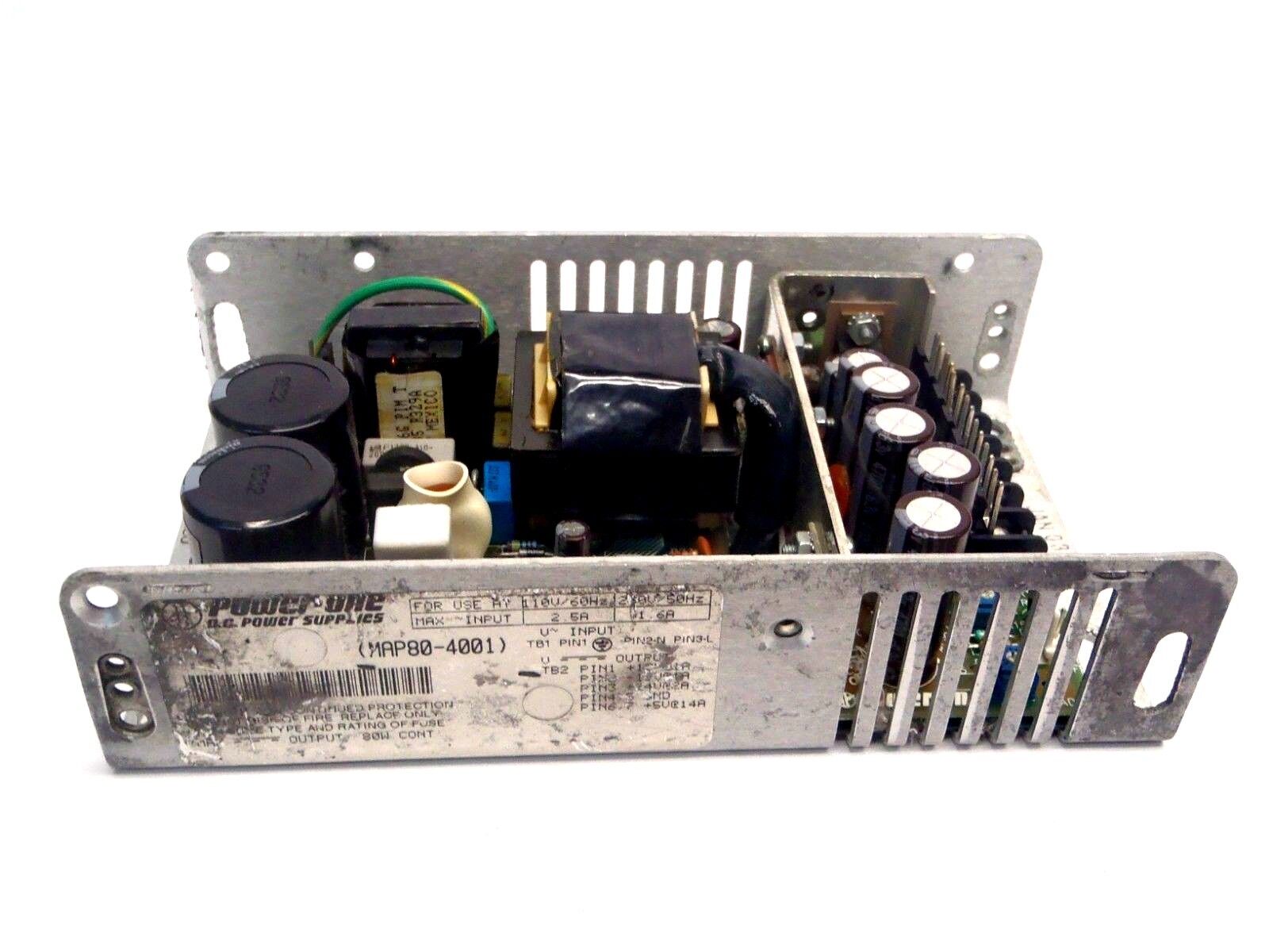 Power One MAP80-4001 Power Supply AC/DC 110V/ 60Hz 230V 50Hz 2.5A/1.6A 80W Out - Maverick Industrial Sales