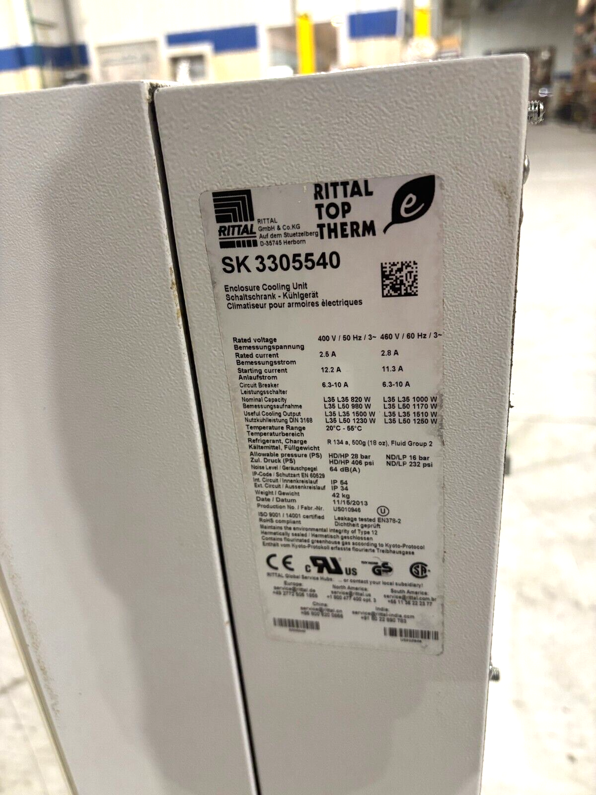 Rittal SK 3305540 Enclosure Cooling Unit, Top Therm Wall-Mounted Cabinet AC - Maverick Industrial Sales