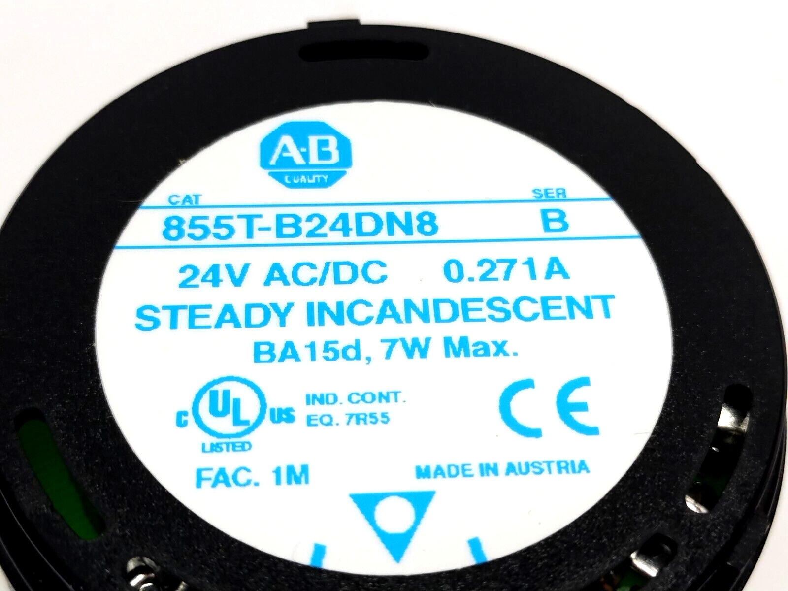 Allen Bradley 855T-B24DN8 Ser. B 70mm Stack Light Module, Yellow, 24V AC/DC - Used - Maverick Industrial Sales