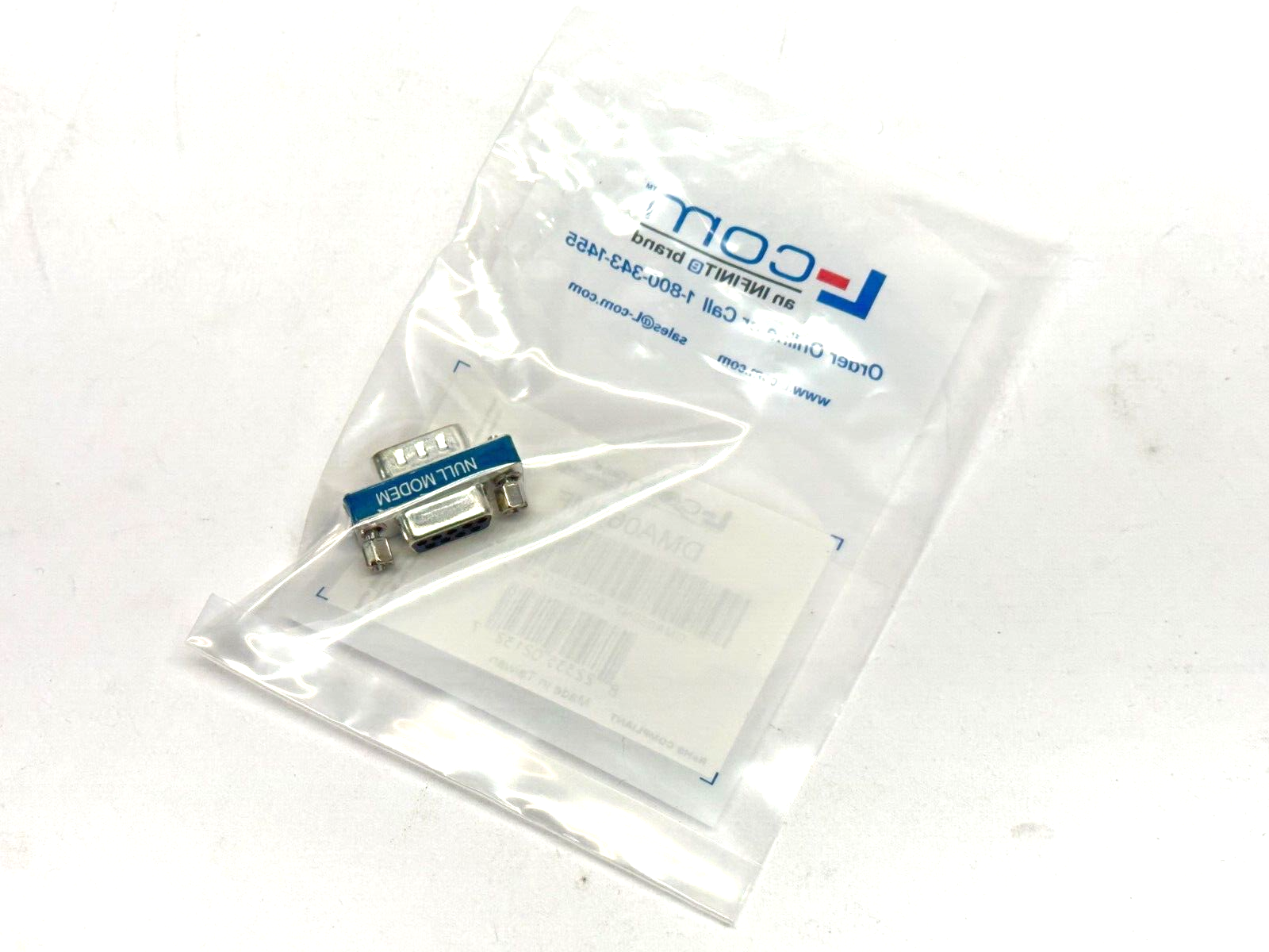 L-Com DMA060MF Slimline Null Modem Adapter DB9 M/F - Maverick Industrial Sales