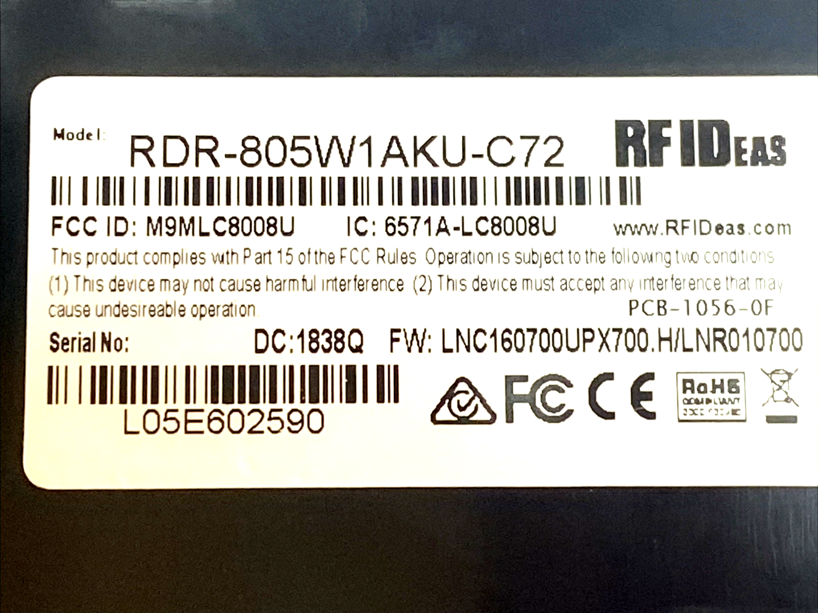 RDR‑805W1AKU‑C72 | RF IDeas Rfid Card USB Reader - Used - Maverick Industrial Sales