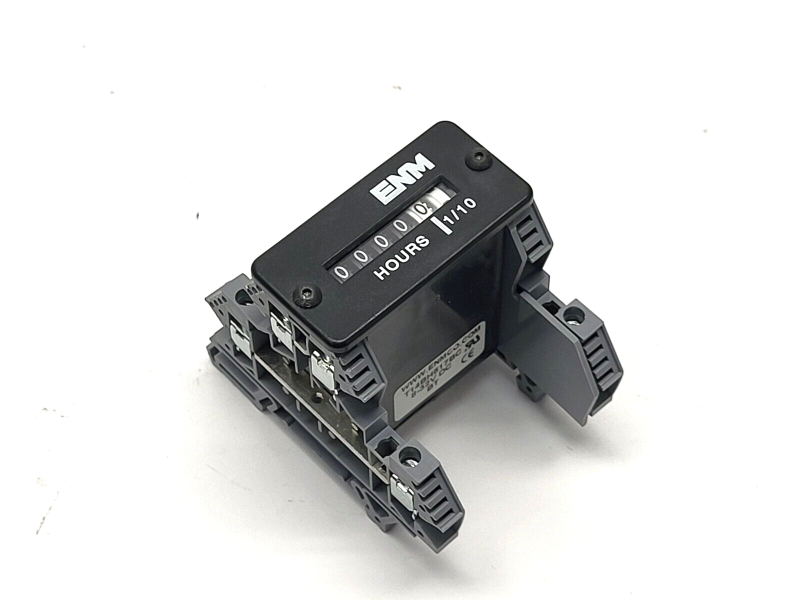 Enmco T14BH517BC Electric Hour Meter w/ 2 Morsettitalia EURO D4-2 Terminal Block - Maverick Industrial Sales