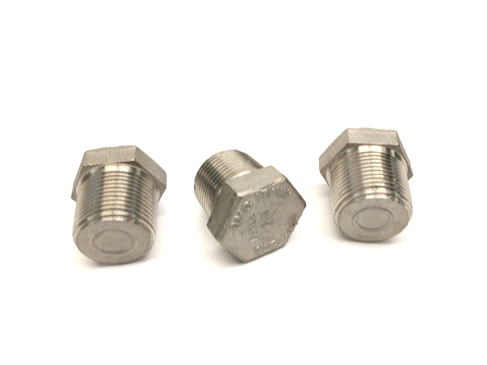 OMC 1" NPT Hex Head Plug 304SS B16 F304/L LOT OF 3 - Maverick Industrial Sales
