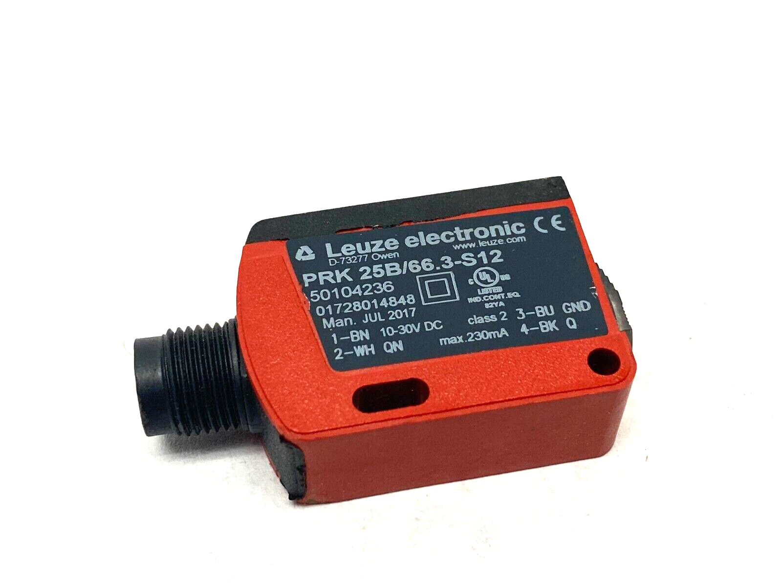 Leuze PRK 25B/66.3-S12 Polarized Retro-Reflective Photoelectric Sensor 50104236 - Maverick Industrial Sales