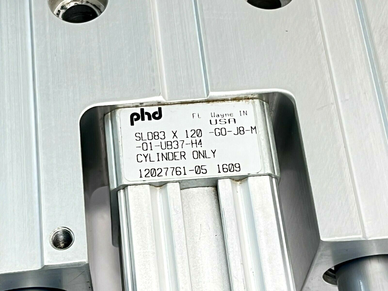 SLD83-X-120-GO-J8-M-Q1-UB37-H4 | PHD Inc Pneumatic Slide Cylinder 12027761 05 - Used - Maverick Industrial Sales