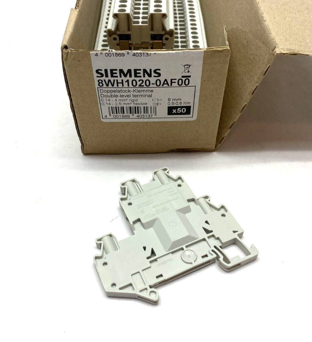 Siemens 8WH1020-0AF00 Two-Tier Feed-Through Terminal Block Gray 2.5mm BOX OF 46 - Maverick Industrial Sales