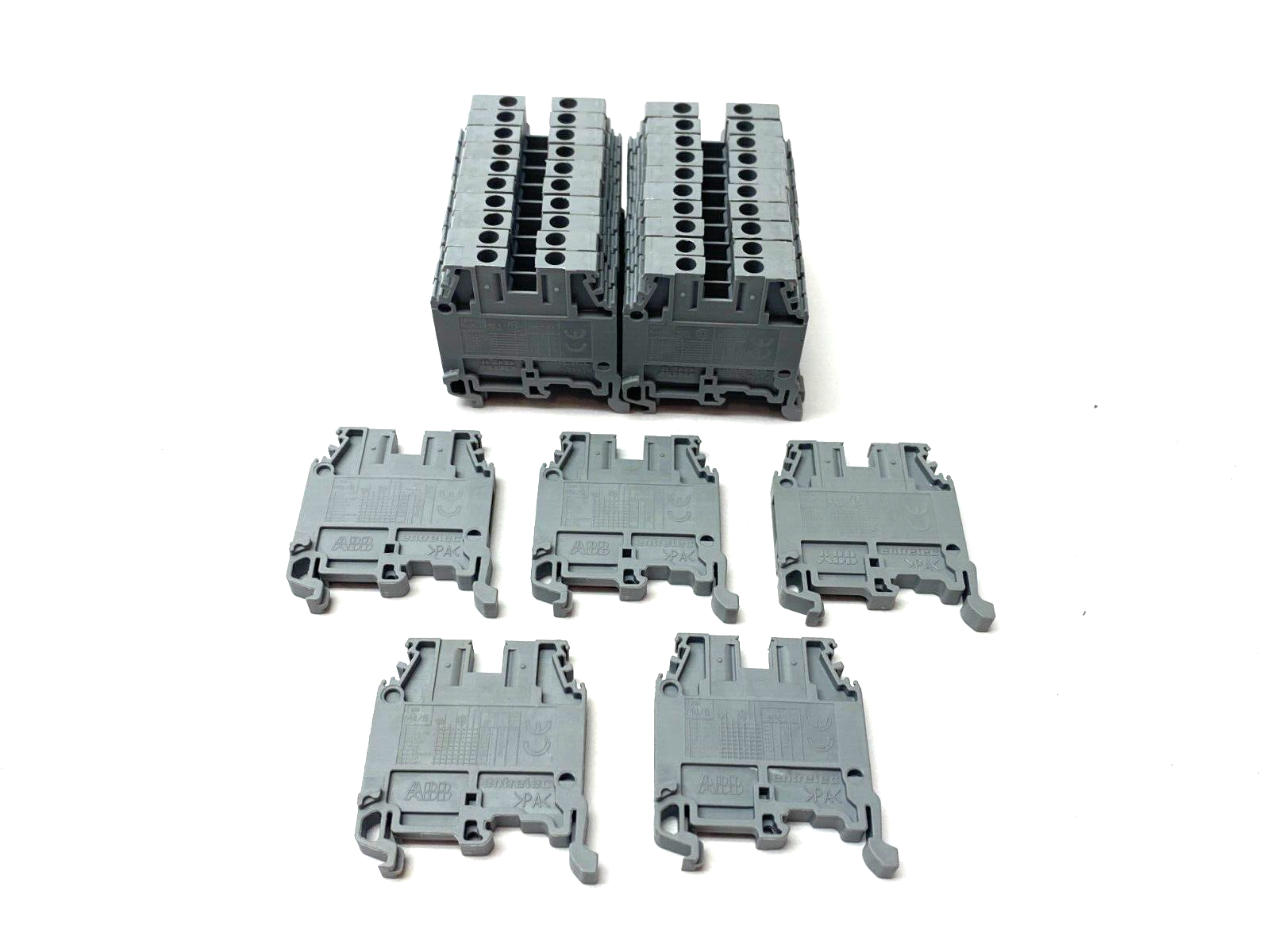 ABB Entrelec 1SNA115116R0700 Feed-Through Modular Terminal Block Gray LOT OF 25 - Maverick Industrial Sales