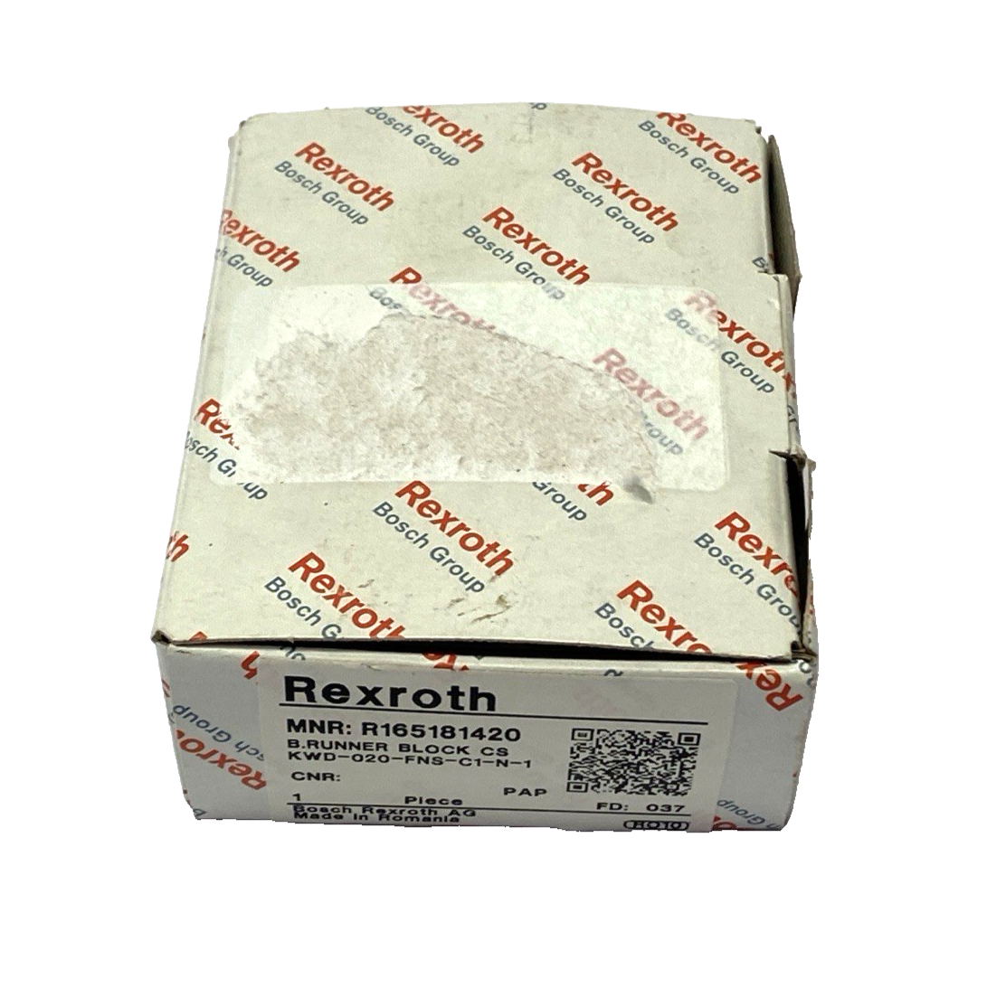 R165181420 | Bosch Rexroth KWD-020-FNS-C1-N-1 Ball Runner Linear Guide Block - New - Maverick Industrial Sales