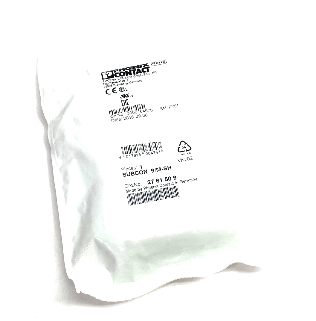 Phoenix Contact SUBCON 9/M-SH 9-Position D-SUB Bus Connector 2761509 - Maverick Industrial Sales
