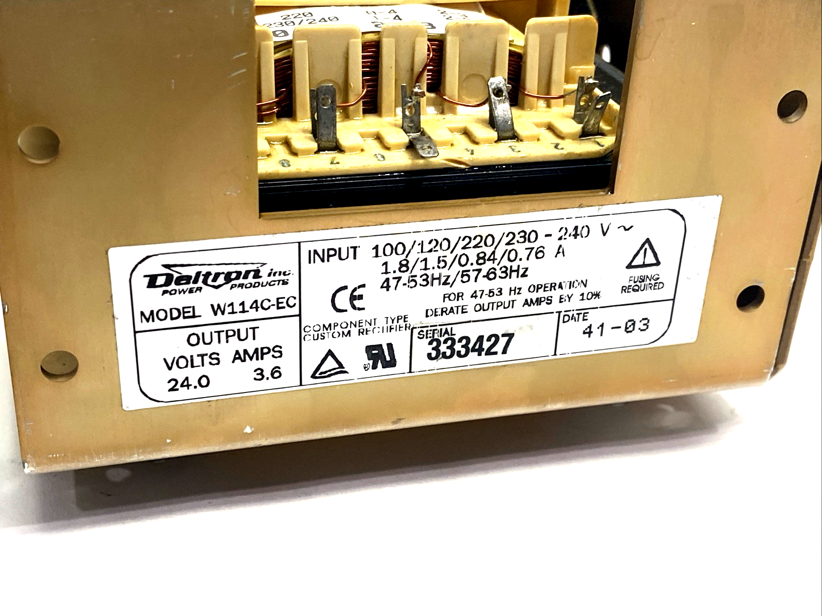 Deltron W114C-EC Power Supply 100/120VAC 100-240VAC 24V 3.6A - Maverick Industrial Sales