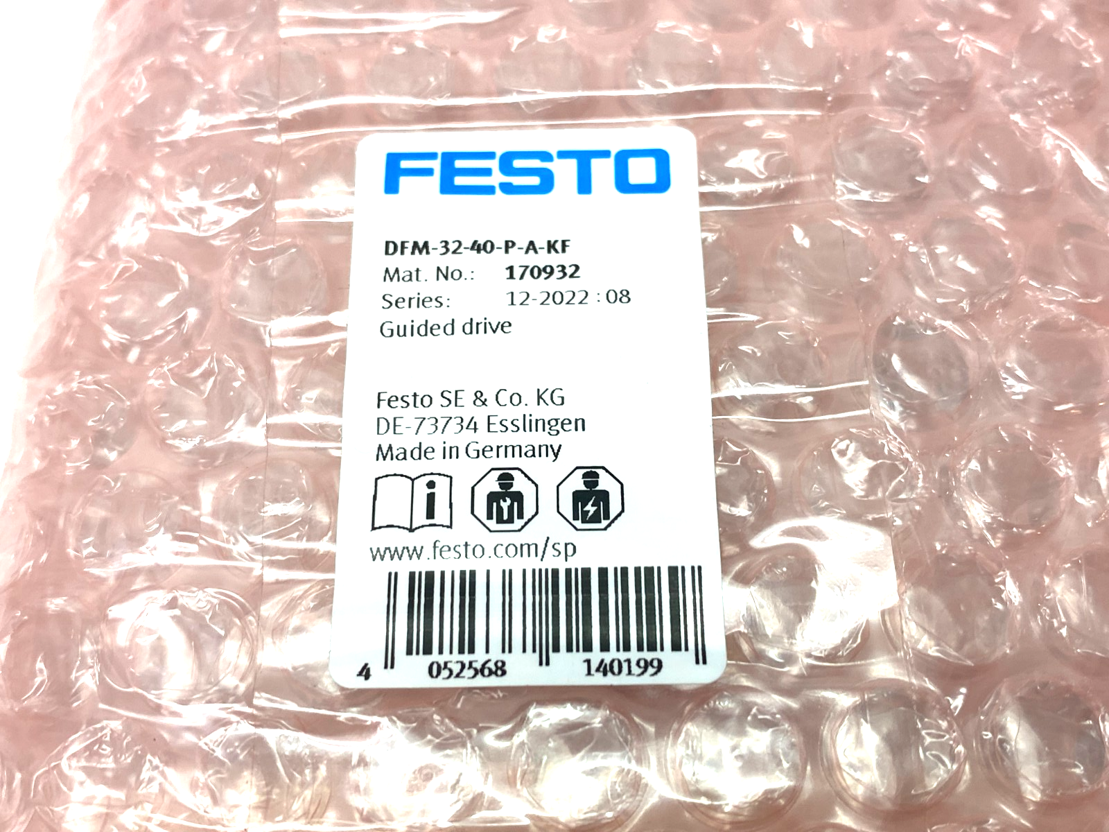 Festo DFM-32-40-P-A-KF Guided Drive Cylinder 40mm Stroke 32mm Bore 170932 - Maverick Industrial Sales