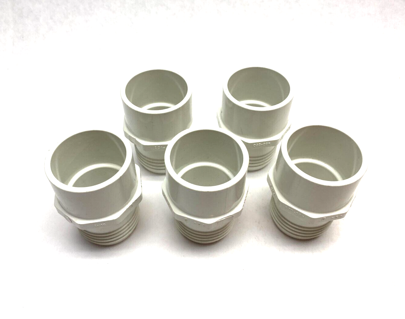 Spears 460-020 Straight Threaded Barb Hose Adapter Fitting 2" PVC SCH40 LOT OF 5 - Maverick Industrial Sales