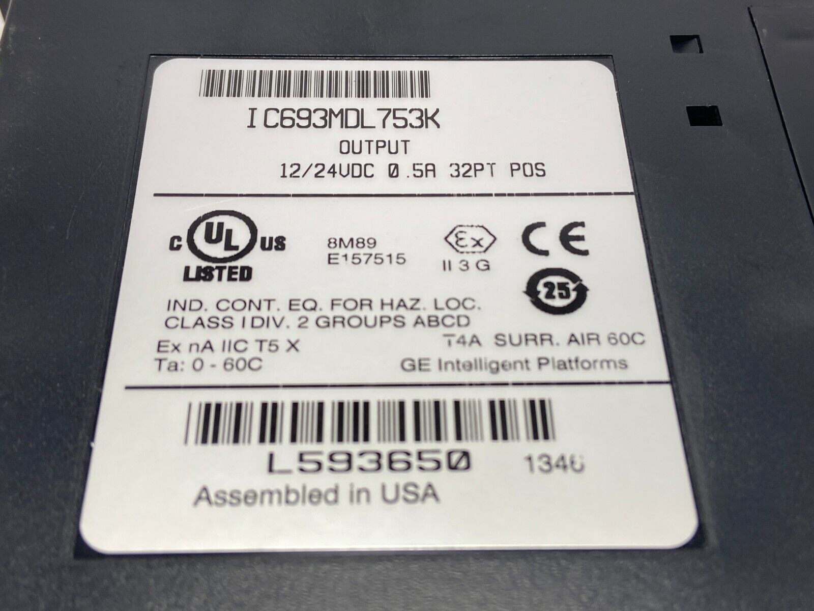 GE IC693MDL753K Output 12/24 VDC 0.5A, 32 PT POS - Maverick Industrial Sales