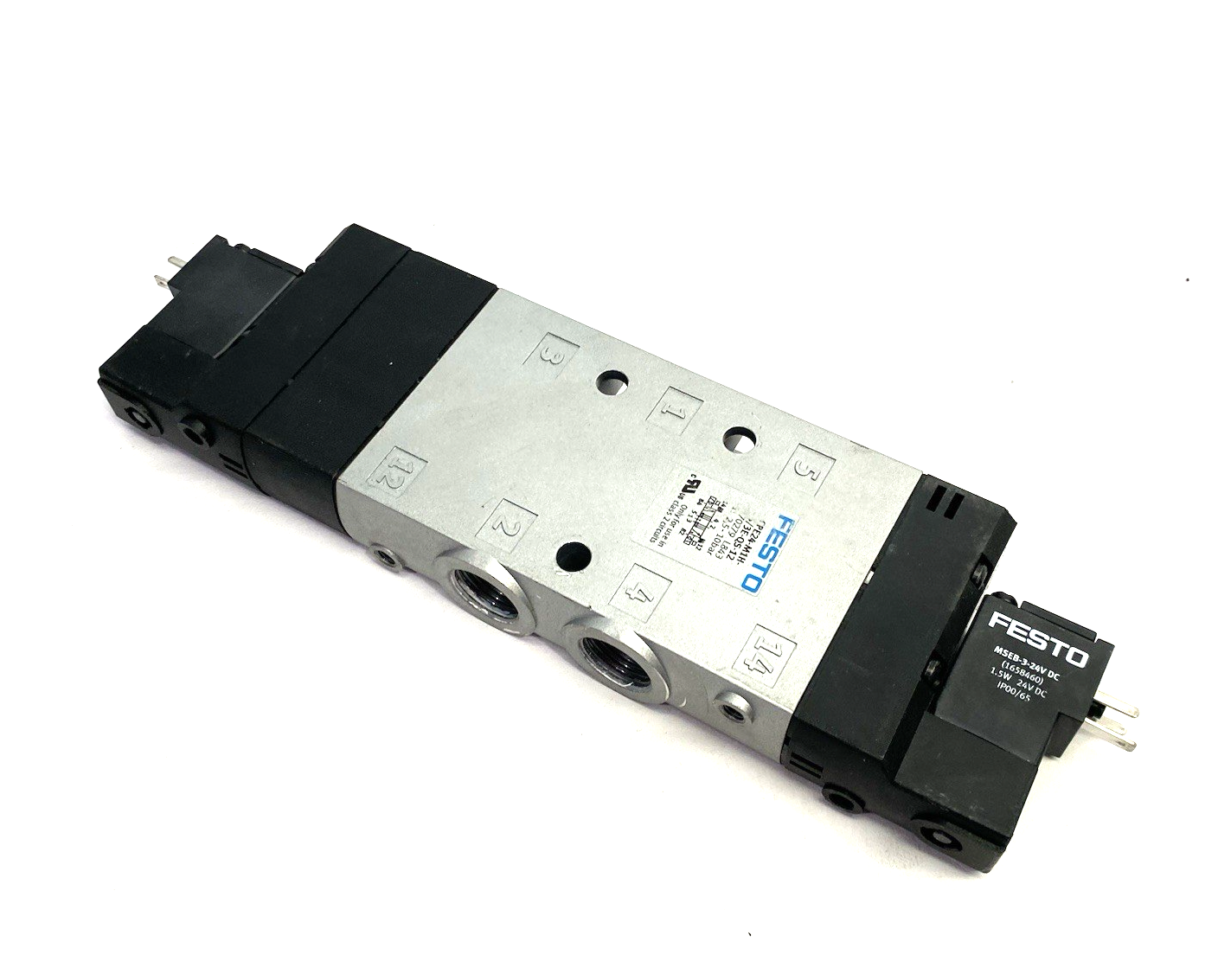 CPE24-M1H-5/3E-QS-12 | Festo Piston Gate Solenoid Valve, 5/3 Exhausted, 170279 - Used - Maverick Industrial Sales