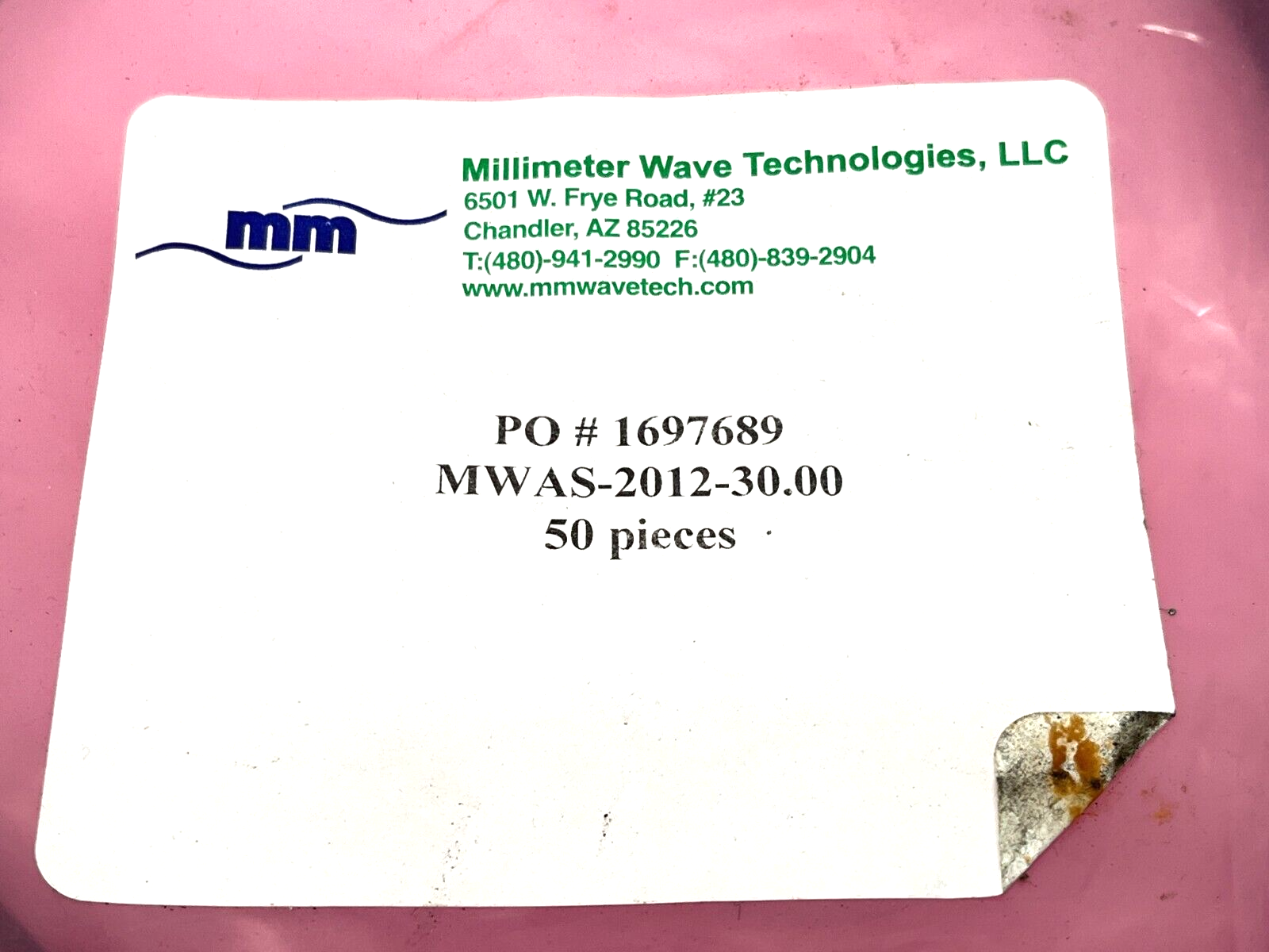 Millimeter Wave Technologies MWAS-2012-30.00 Cable Assembly 30" Length LOT OF 50 - Maverick Industrial Sales