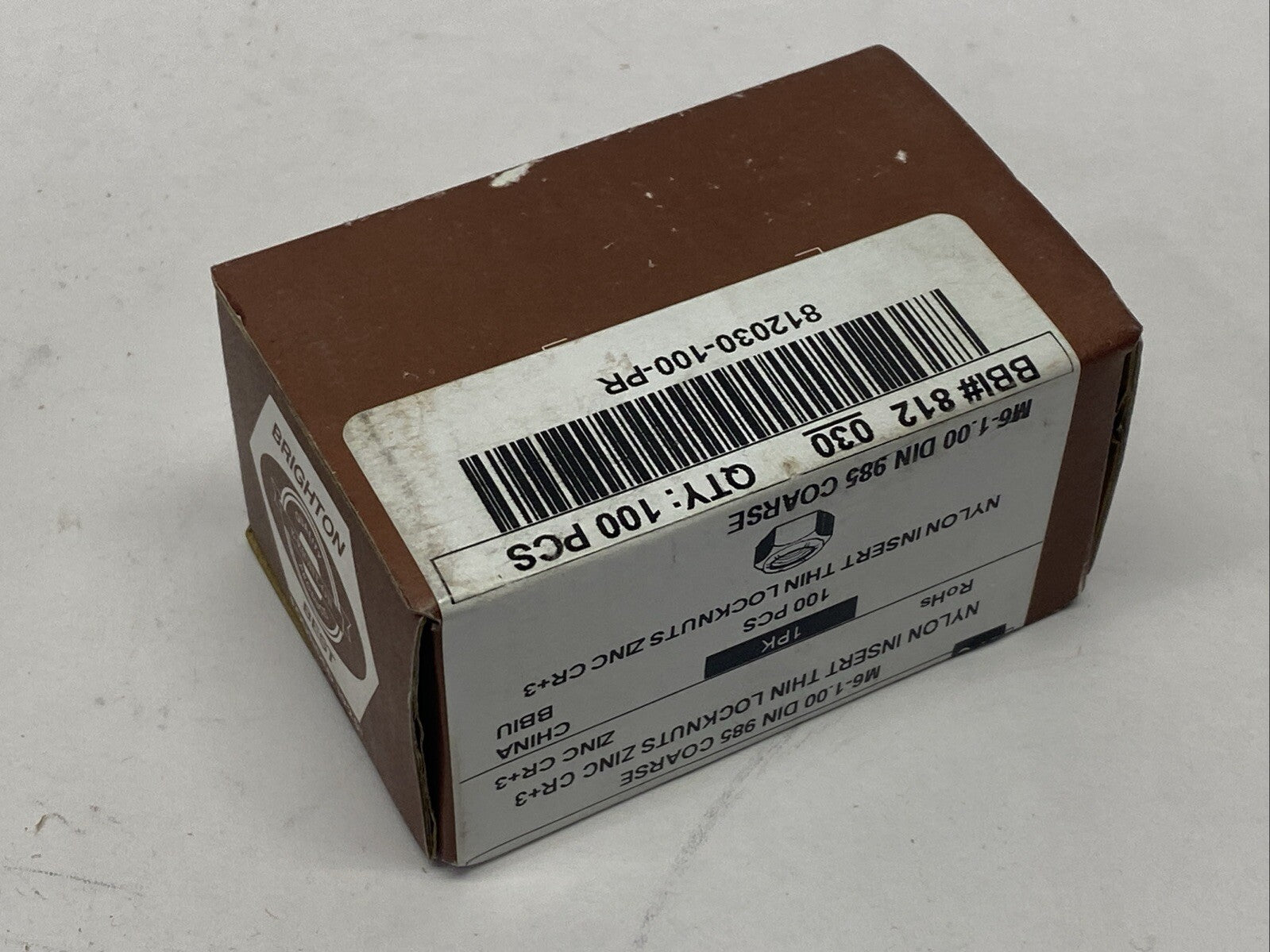 90576A115 Steel Nylon-Insert Locknut Zinc Plated M6 x 1 mm Thread PKG OF 100 - Maverick Industrial Sales