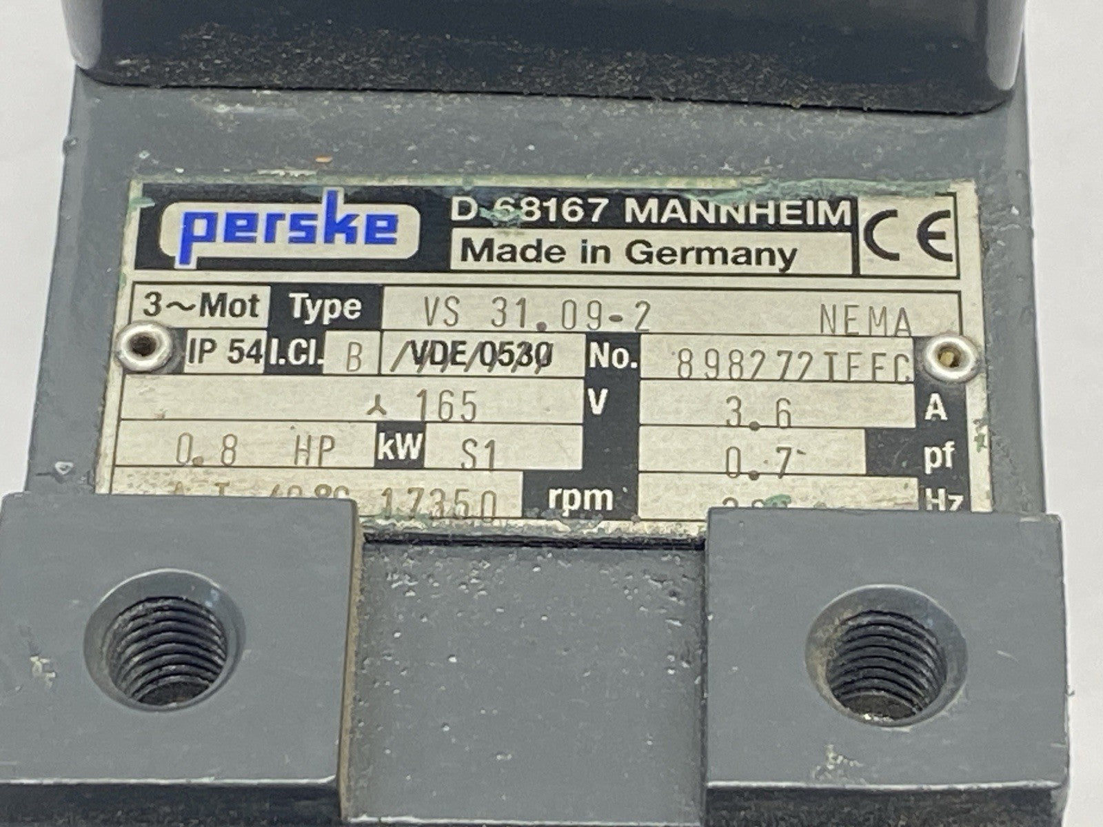 Perske VS 31.09-2 Spindle Motor 30,000 RPM 1.35hp 1kW 220V VS31-09-24 - Maverick Industrial Sales