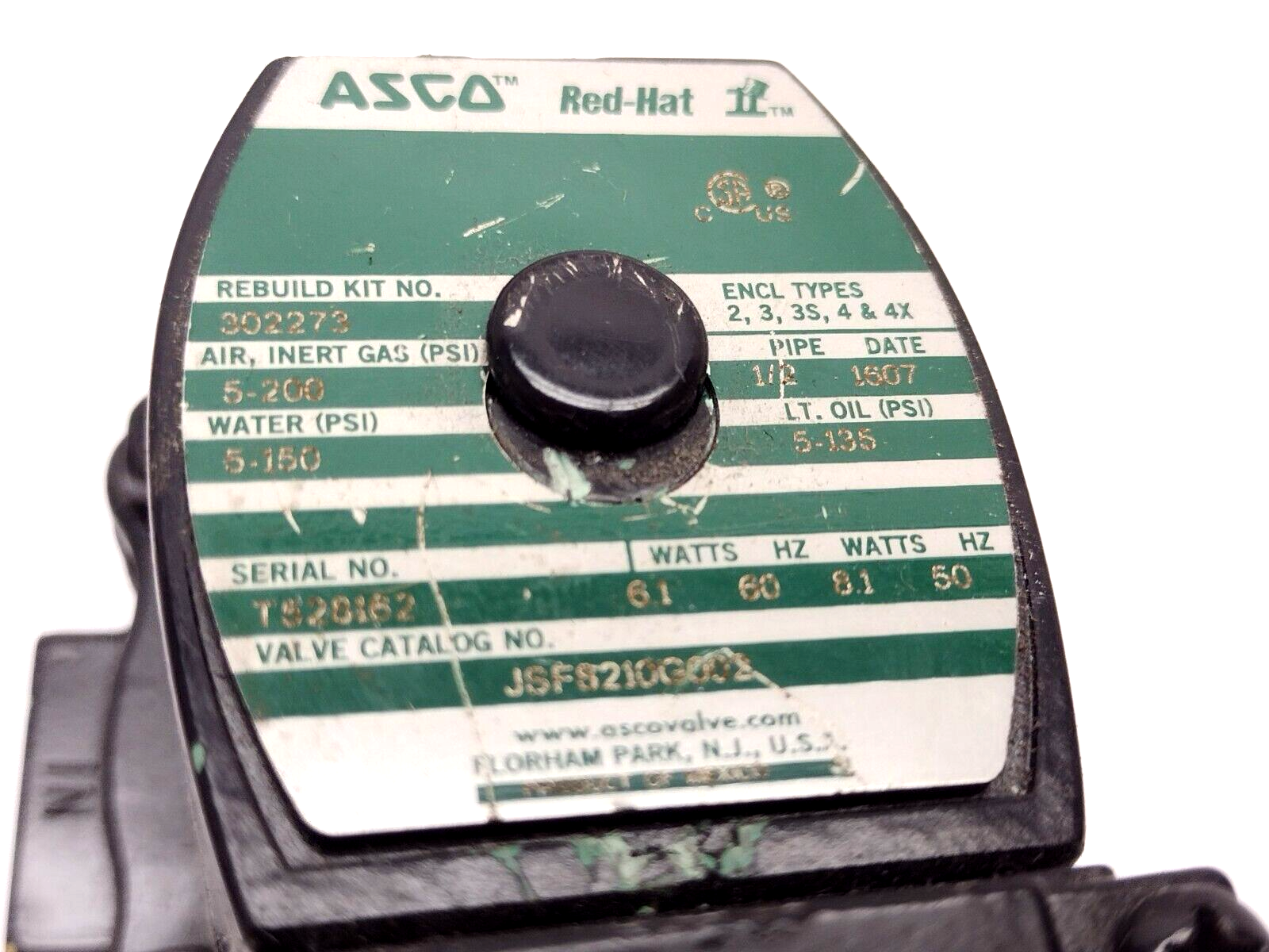 Asco Red Hat II JSF8210G002 5-200 / 5-150 / 5-135 PSI 1/2" 120V - Maverick Industrial Sales