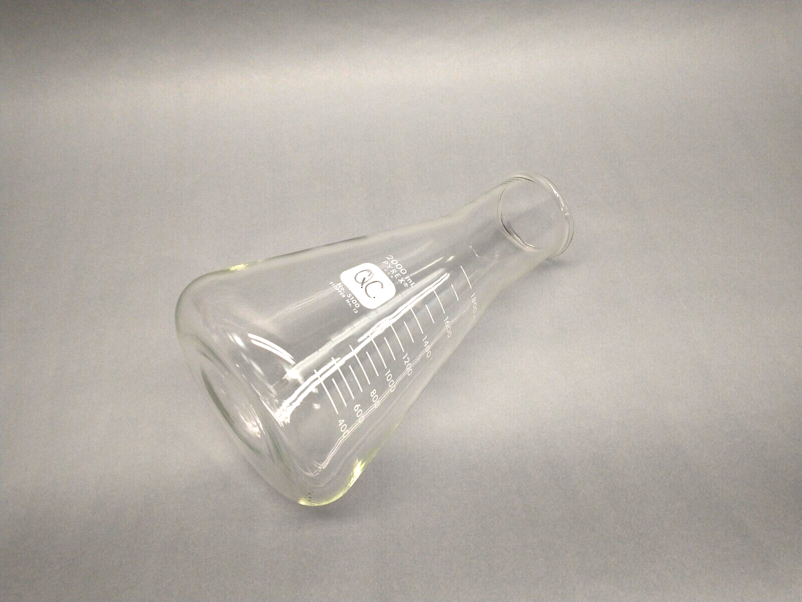 Pyrex 5100-2L Wide Mouth Erlenmeyer Flask 2000mL Stopper No. 13, 5100 - Maverick Industrial Sales