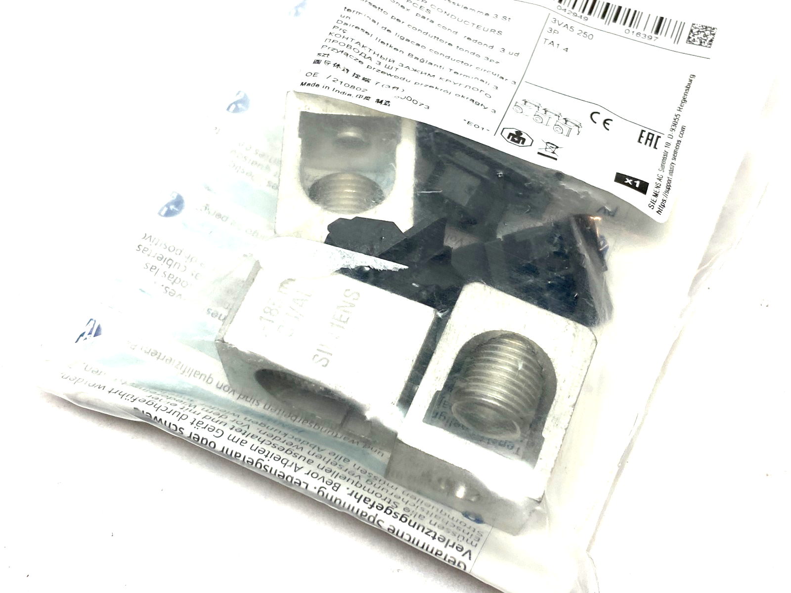 Siemens 3VA9233-0JB12 Terminal Lug Wire Connector Kit 3 PCS - Maverick Industrial Sales
