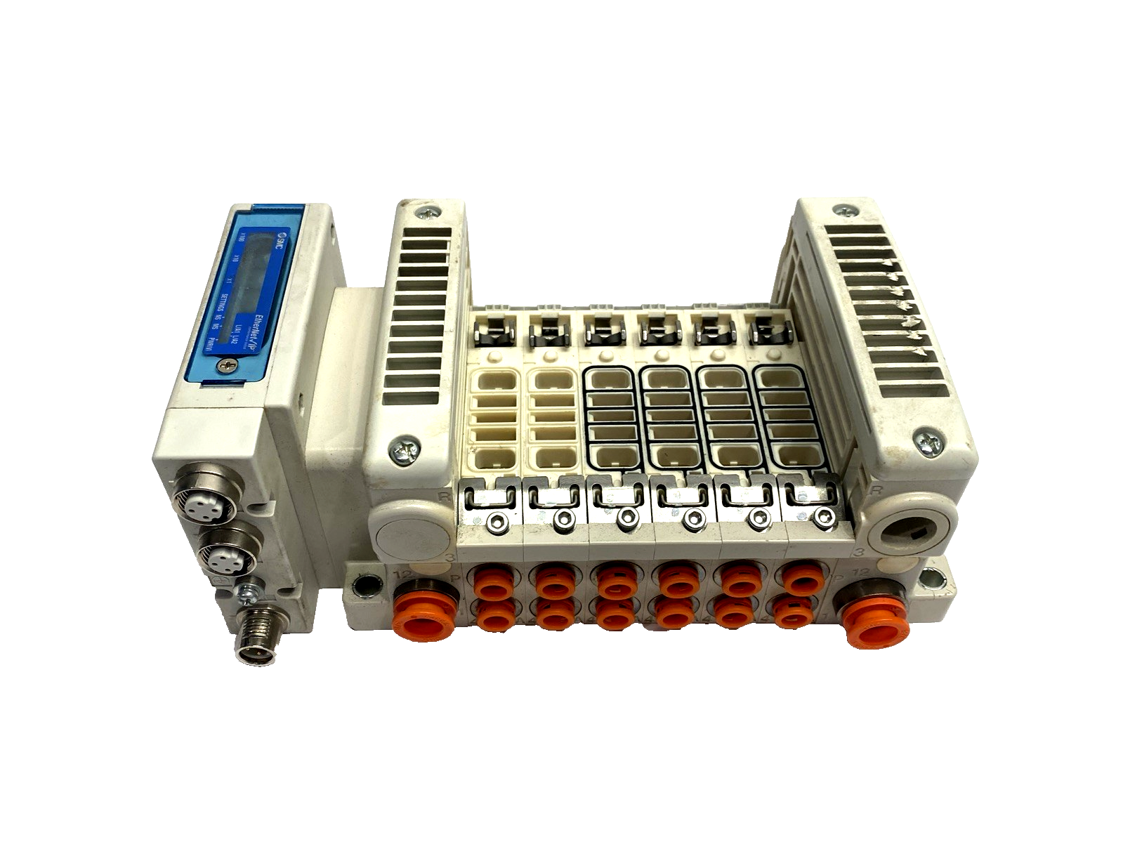 VV5QC21-06N7SEBN-S | SMC Base Mounted Pneumatic Plug-In Valve Manifold, 6-Station - Used - Maverick Industrial Sales
