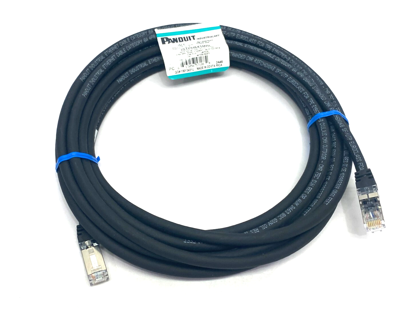 Panduit ISTPH6X5MBL Shielded Cat6A Patchcord 600V 5m Black - Maverick Industrial Sales