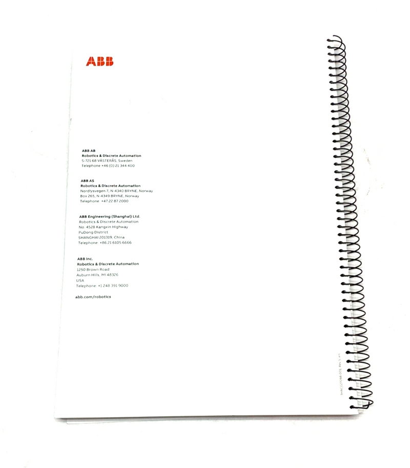 ABB 3HAC027098-001 Rev. S Robotics Operating Manual Emergency Safety Information - Maverick Industrial Sales