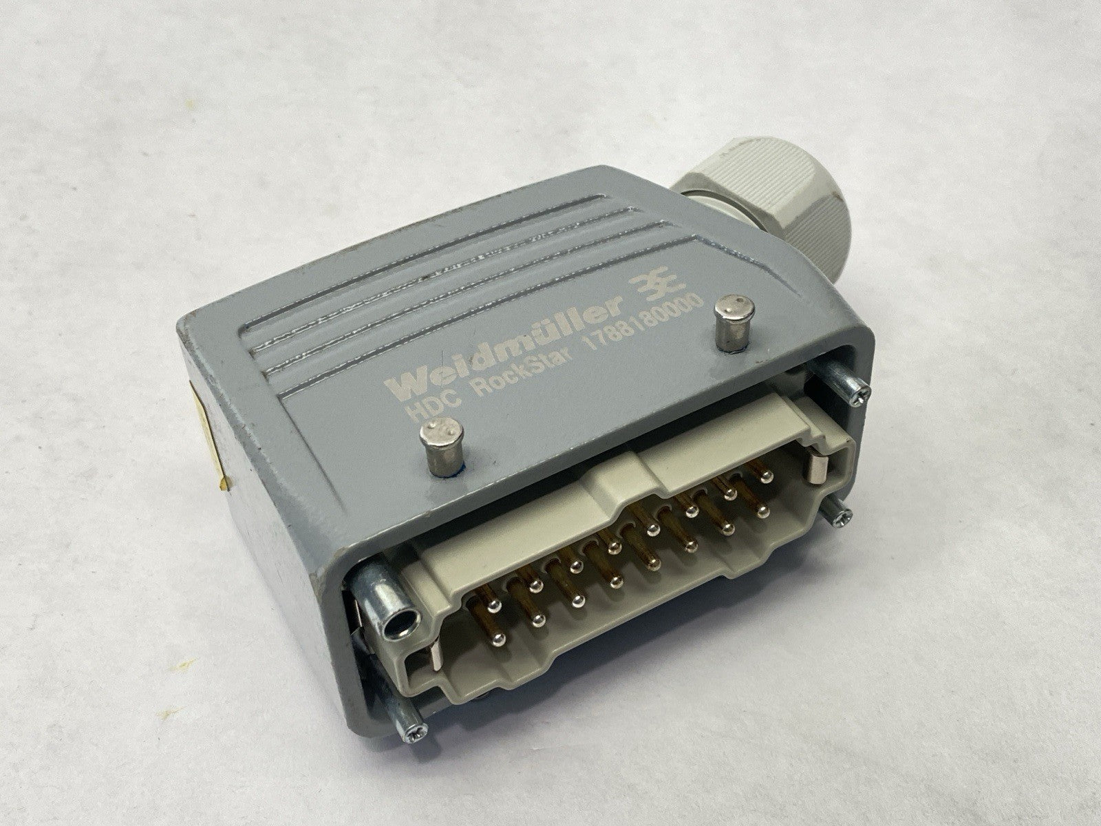 Weidmuller HDC HE 16 MS Male Connector 16P 16A 500V 1207500000 w/ 1788180000 - Maverick Industrial Sales