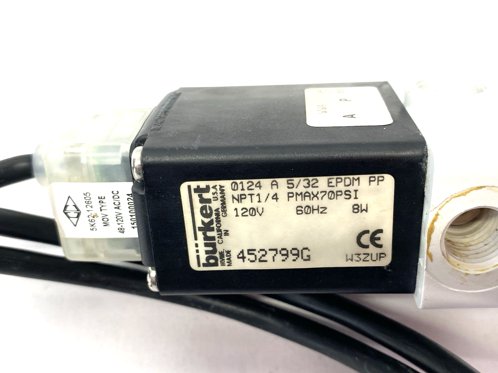 Burkert 0124 A 5/32 EPDM PP Direct Acting Pivoted Armature Solenoid Valve - Maverick Industrial Sales