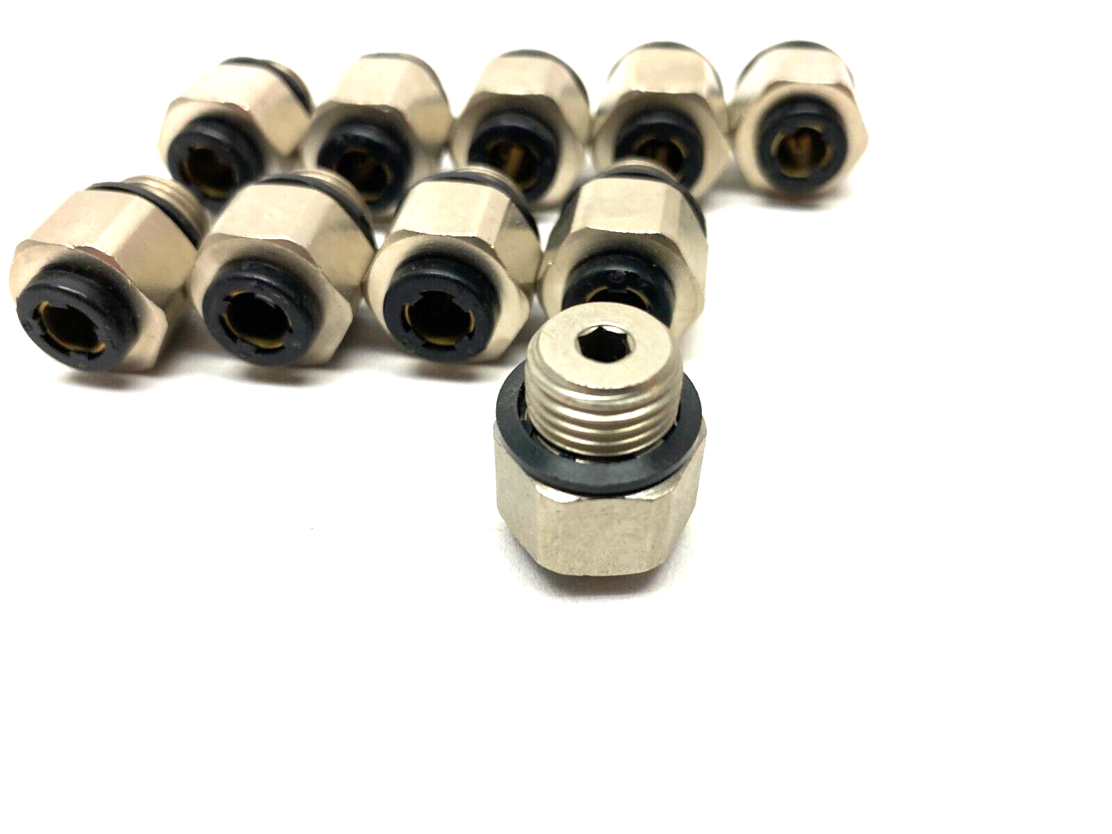 Stainless Steel Push-to-Connect Tube Fitting 6mm OD Tube to 1/4" MNPT LOT OF 10 - Maverick Industrial Sales