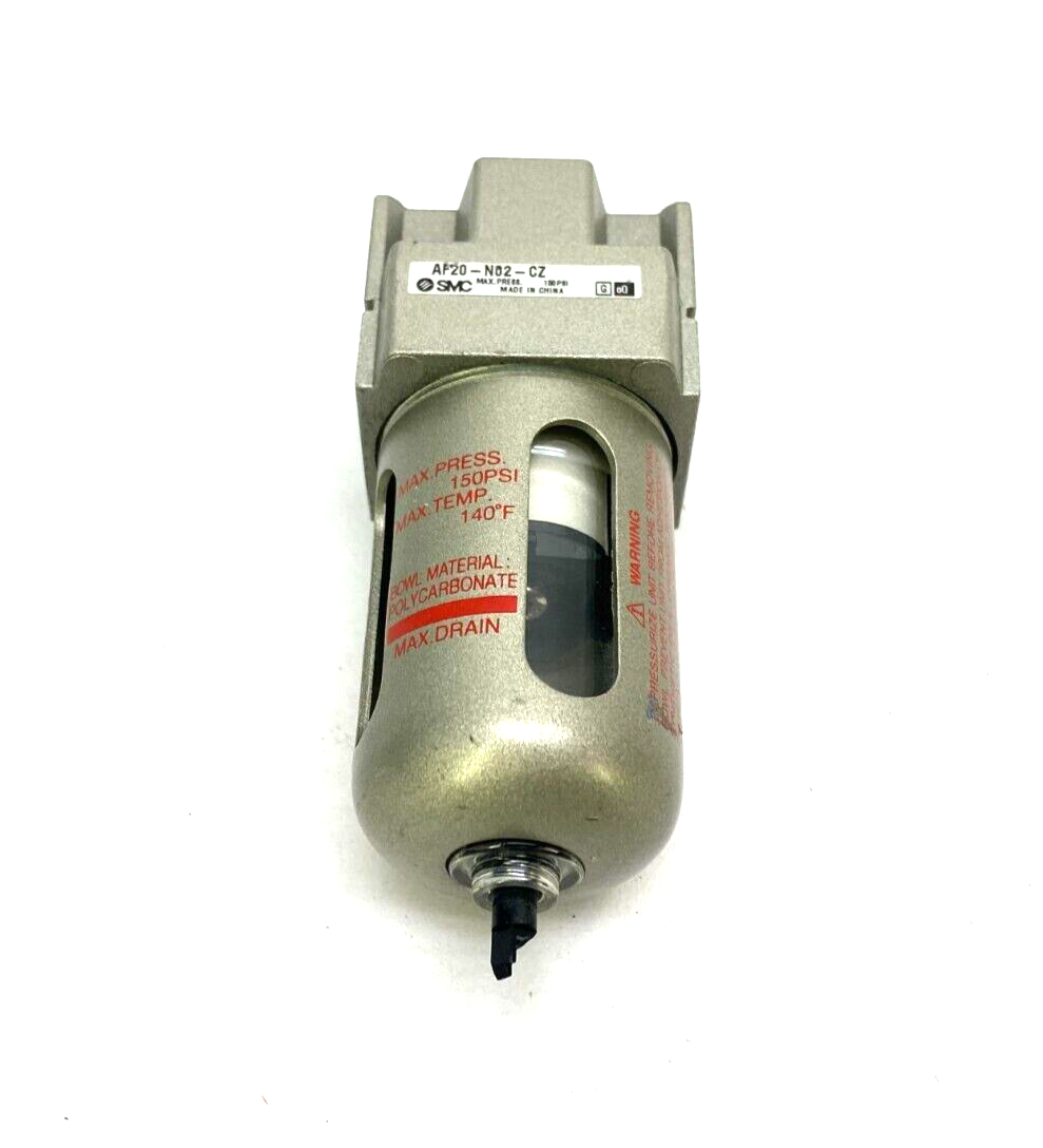 SMC AF20-N02-CZ Modular Air Filter 150psi 1/4" Ports MISSING DRAIN CAP - Maverick Industrial Sales