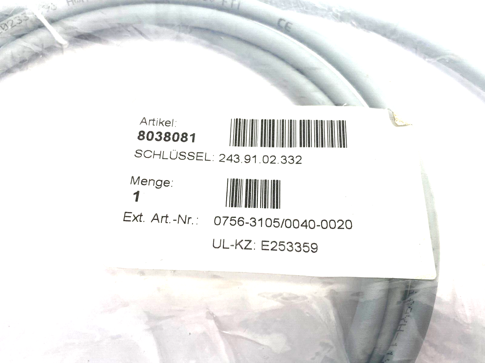 Wago 0756-3105/0040-0020 Double Ended Connection Cordset - Maverick Industrial Sales