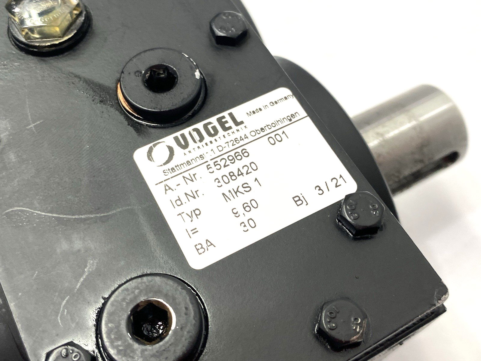 Vogel MKS 1 Precision Bevel Helical Gearbox, Angular i=9,60 Solid Shaft 308420 - Maverick Industrial Sales