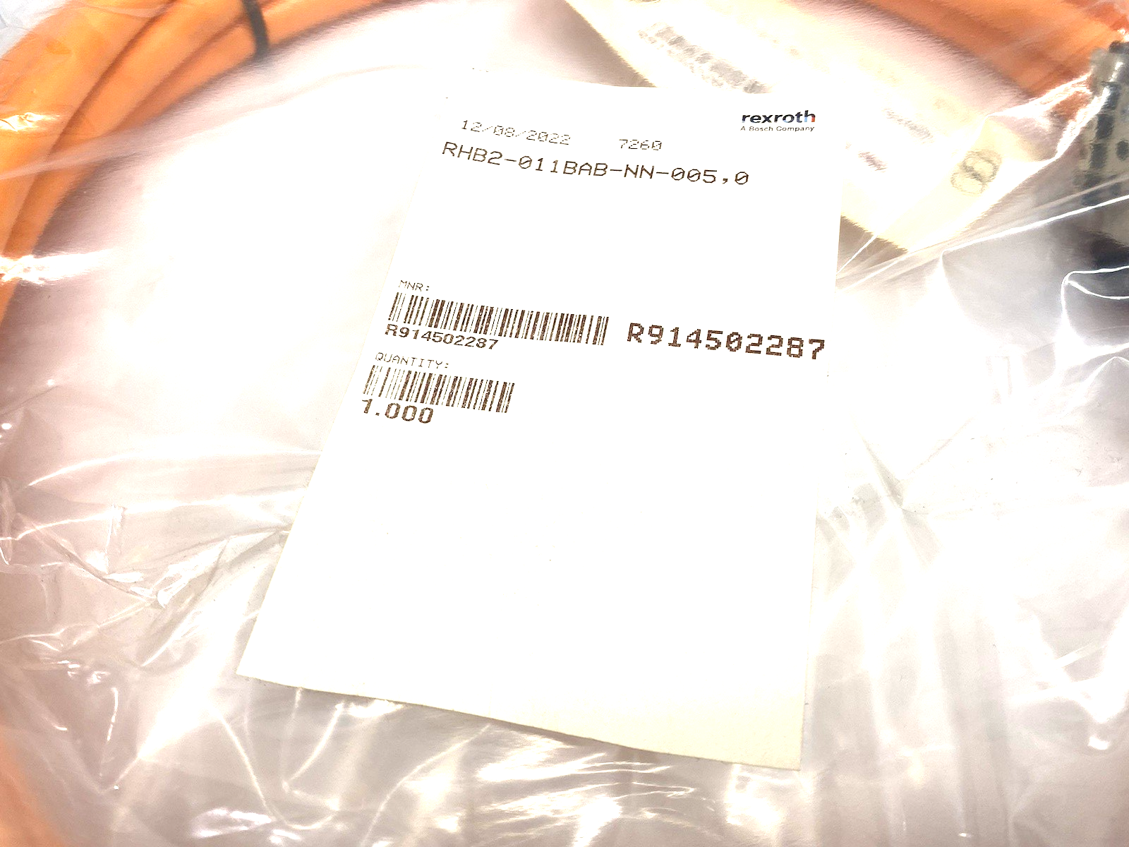 R914502287 | Bosch Rexroth Hybrid Servo Cable 5m Length RHB2-011BAB-NN-005,0 - New - Maverick Industrial Sales