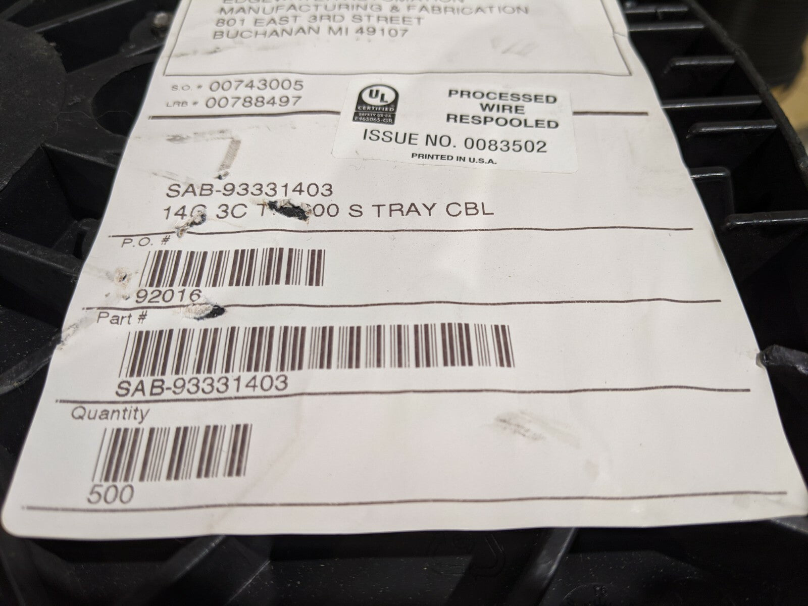 SAB 93331403 14 AWG 3C Multiconductor Cable 10' FT - Maverick Industrial Sales