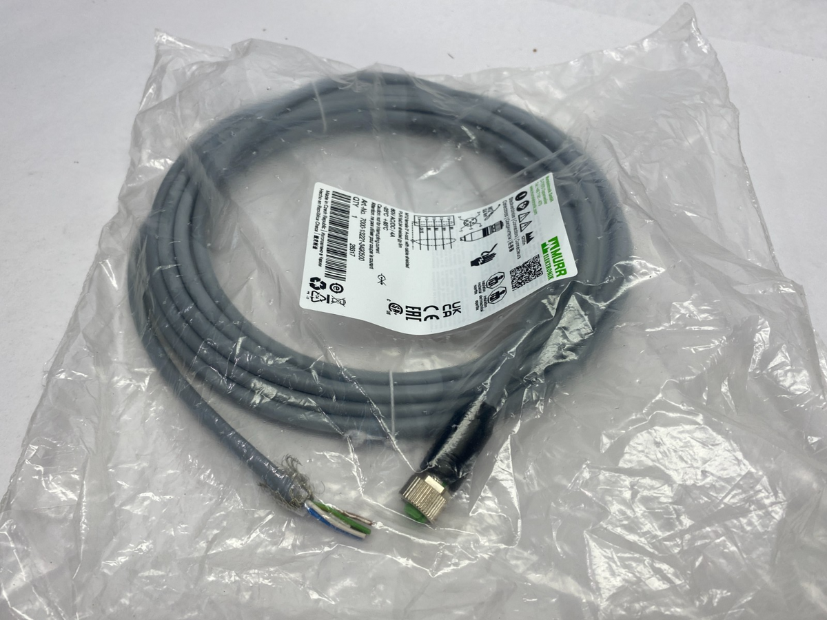 7000-13221-3490500 | Murrelektronik Single Ended M12 Female Cordset 0° A-cod. - New - Maverick Industrial Sales