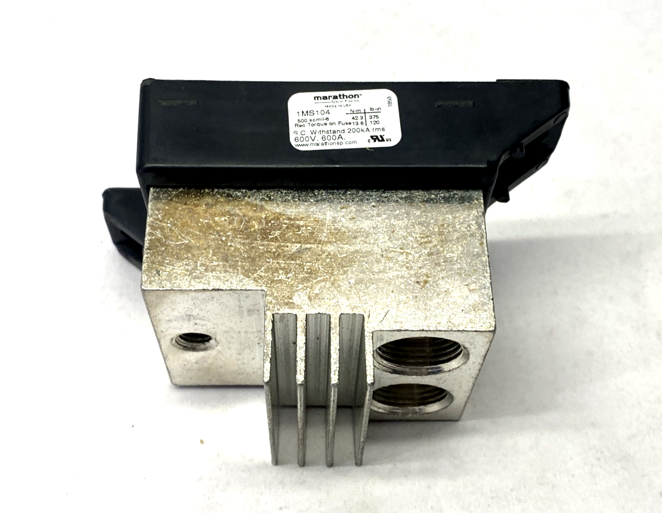 Marathon 1MS104 Fuseholder Style Semiconductor Terminal Block 600V 600A - New – Open box - Maverick Industrial Sales
