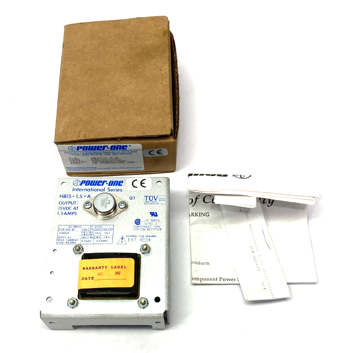 Power One HB15-1.5-A International Series Power Supply Unit - Maverick Industrial Sales