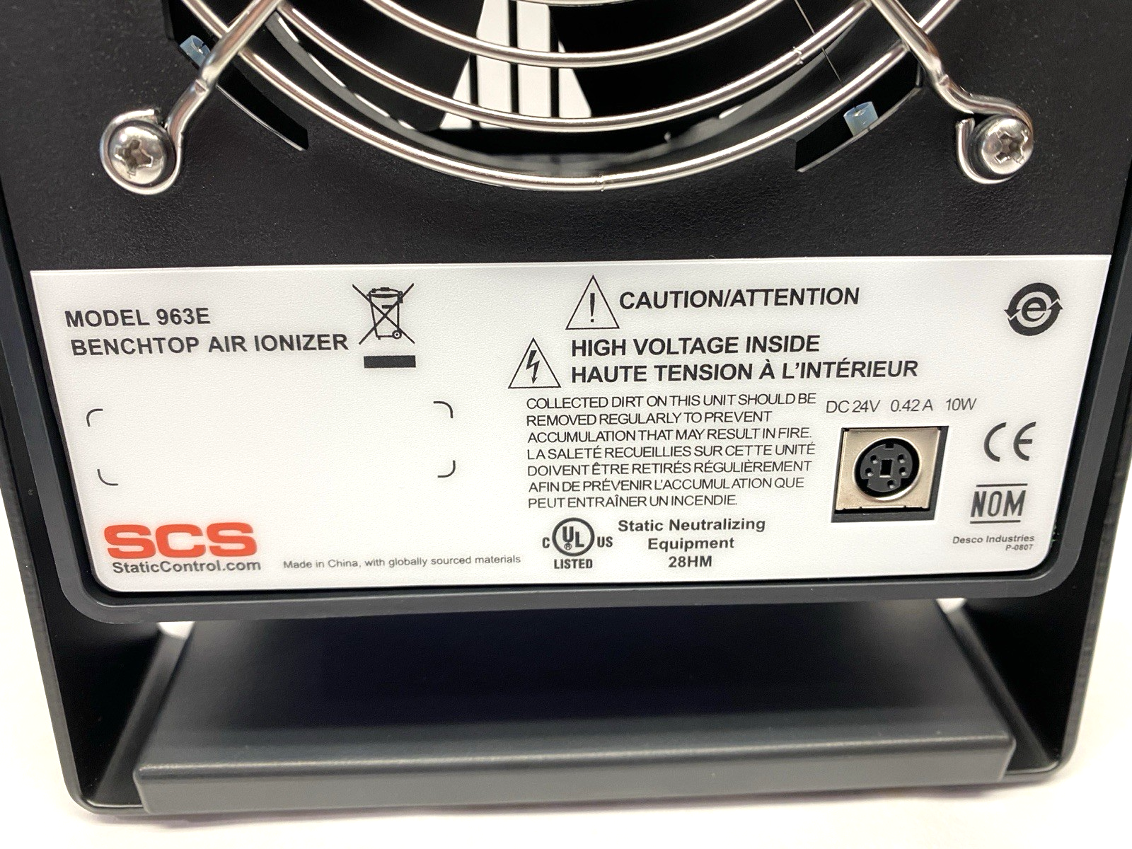 SCS 963E Benchtop Air Ionizer 24VDC w/ Power Supply - Maverick Industrial Sales