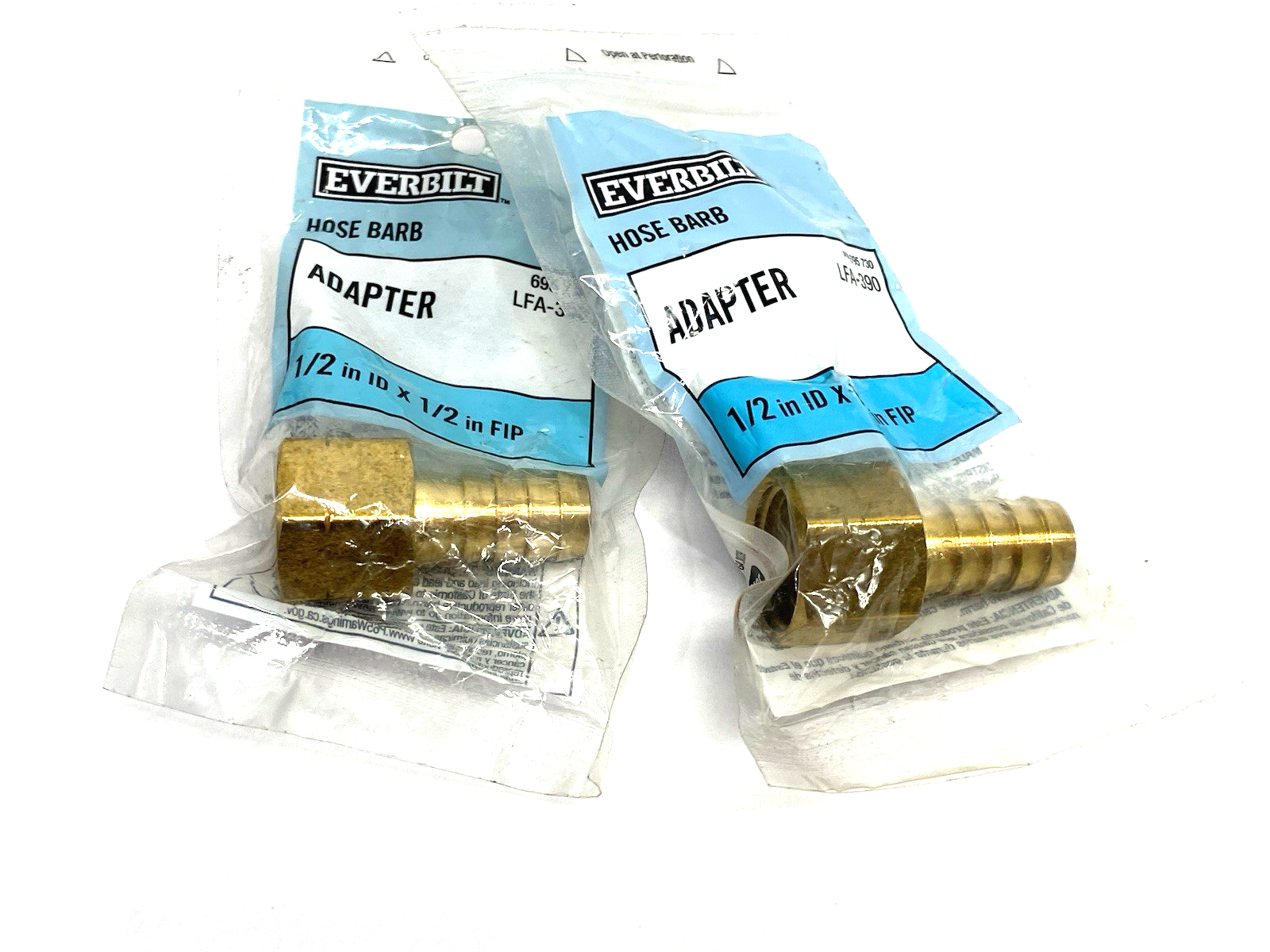 LFA-390 | Everbilt Brass Hose Barb Fitting 1/2" ID x 1/2" FIP 695 730 LOT OF 2 - New - Maverick Industrial Sales
